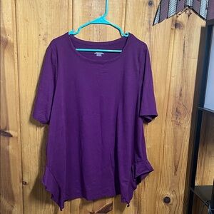 Lane Bryant Rich Purple Short Sleeve Top